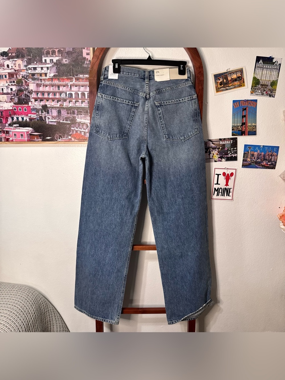 Citizens of Humanity Ayla Baggy Straight Tuxedo Stripe Jeans NEW - Picture 6 of 6